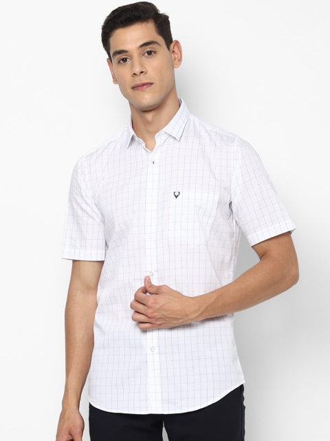 

Allen Solly Men White Slim Fit Grid Tattersall Checks Opaque Checked Casual Shirt