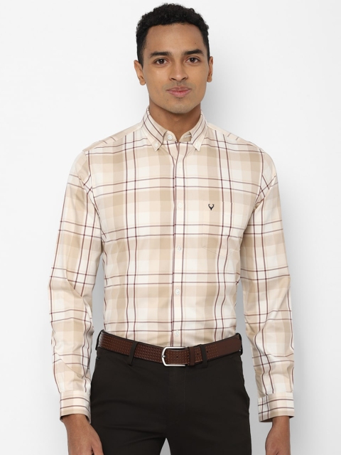 

Allen Solly Men Beige Slim Fit Tartan Checks Opaque Checked Casual Shirt
