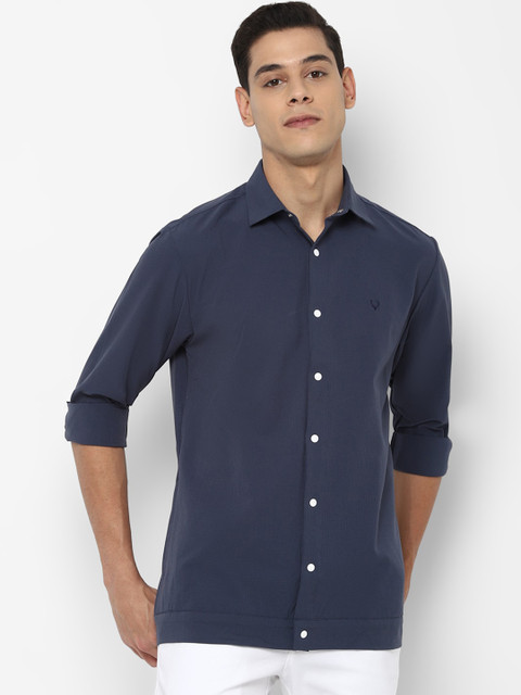 

Allen Solly Men Navy Blue Slim Fit Solid Casual Shirt
