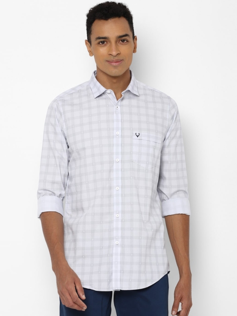 

Allen Solly Men White Slim Fit Grid Tattersall Checks Opaque Casual Shirt