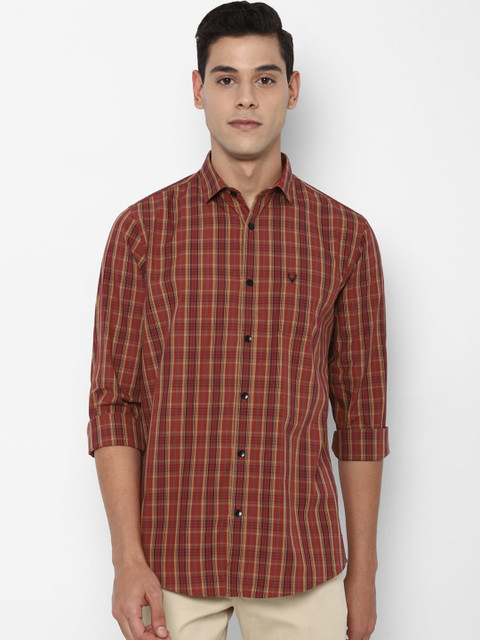 

Allen Solly Men Brown Slim Fit Opaque Checked Casual Shirt