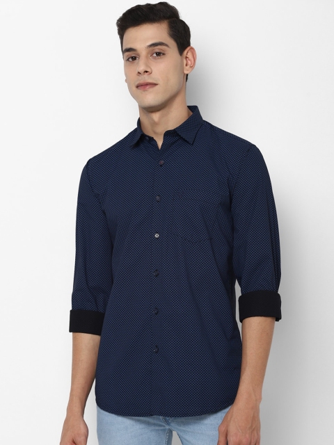 

Allen Solly Men Navy Blue Slim Fit Opaque Printed Casual Shirt