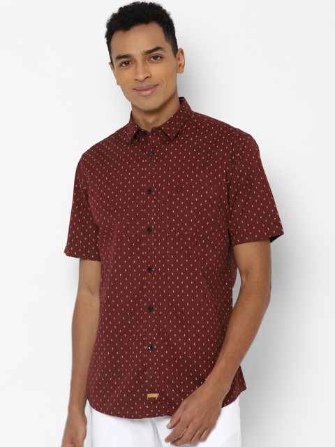 

Allen Solly Men Maroon Slim Fit Opaque Printed Casual Shirt