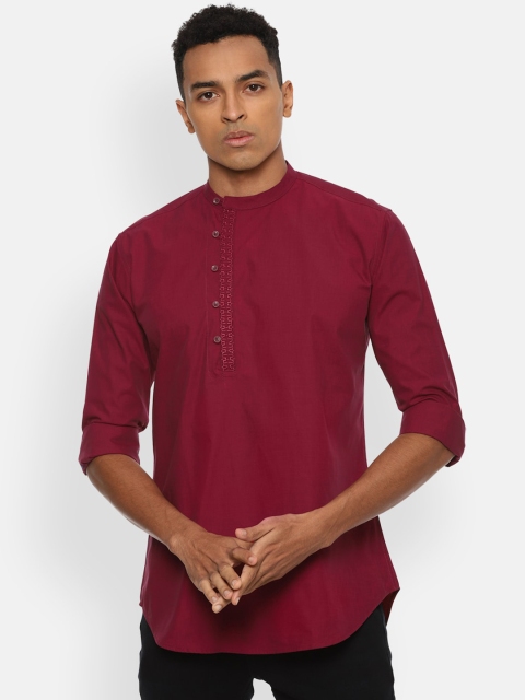 

V Dot Men Maroon Slim Fit Opaque Casual Shirt
