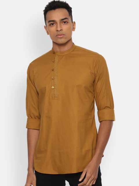 

V Dot Men Khaki Slim Fit Opaque Casual Shirt