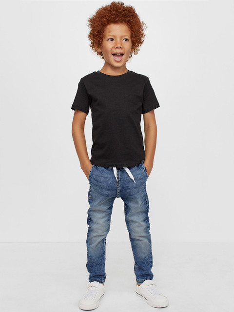

H&M Boys Blue Lined denim joggers