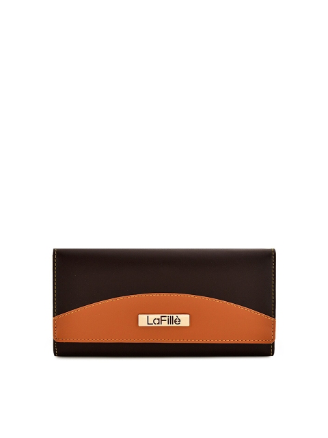 

LaFille Women Brown & Tan Colourblocked PU Two Fold Wallet