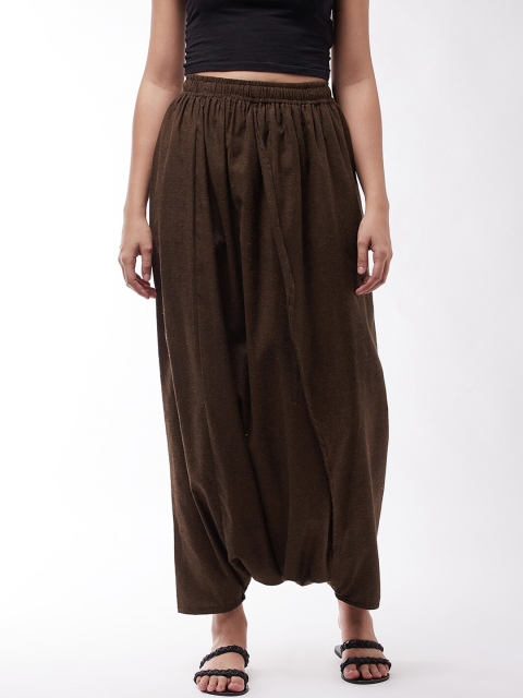 

InWeave Women Brown Solid Loose Fit Handloom Harem Pants