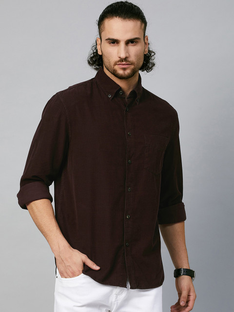 

Marks & Spencer Men Burgundy Opaque Casual Shirt