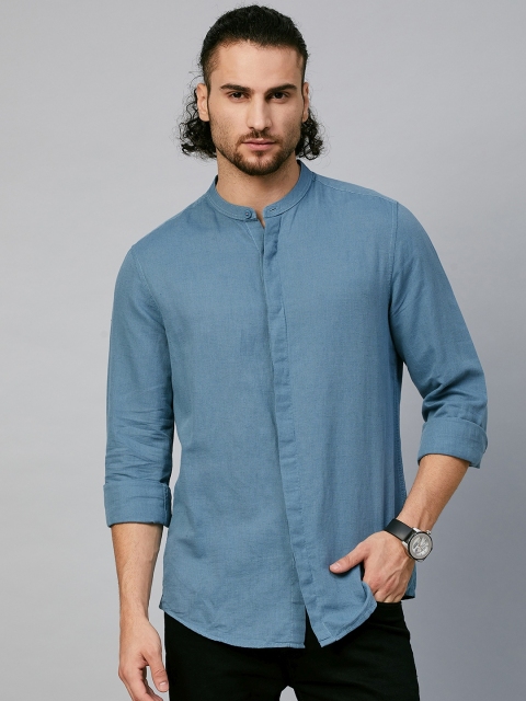 

Marks & Spencer Men Blue Slim Fit Opaque Casual Shirt