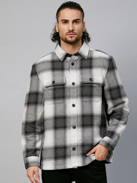 

Marks & Spencer Men White Opaque Checked Casual Shirt