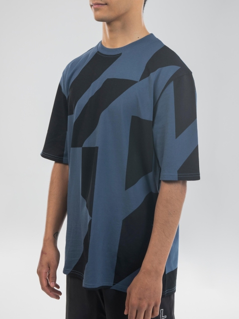 

Domyos By Decathlon Men Blue & Black Printed Moisture Wicking Outdoor Urban Dance T-Shirt