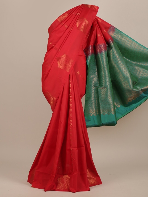 

Pothys Red & Green Woven Design Zari Pure Silk Saree