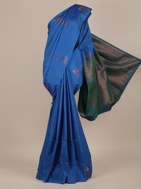 

Pothys Blue & Green Woven Design Zari Pure Silk Saree