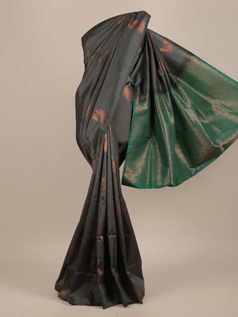 

Pothys Grey & Copper-Toned Woven Design Pure Silk Saree
