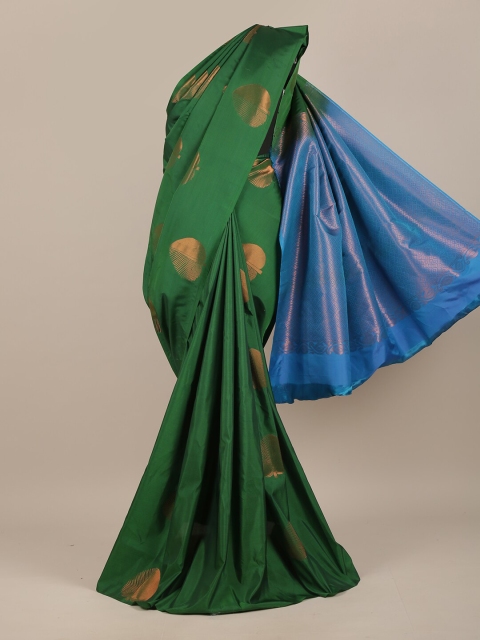 

Pothys Green & Blue Woven Design Zari Pure Silk Saree