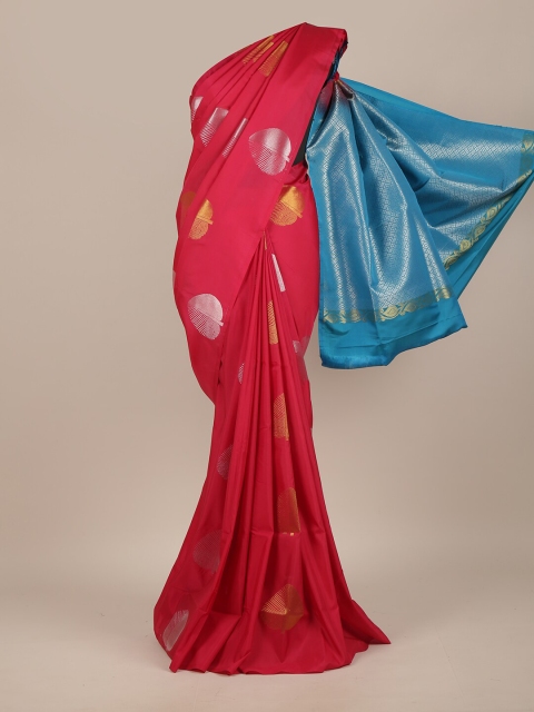 

Pothys Pink & Gold-Toned Woven Design Zari Pure Silk Saree