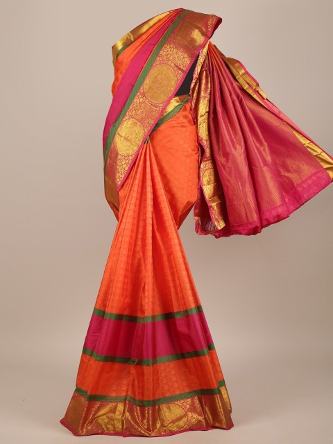 

Pothys Orange Woven Design Zari Pure Silk Saree