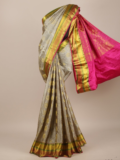 

Pothys Grey & Pink Woven Design Zari Pure Silk Saree