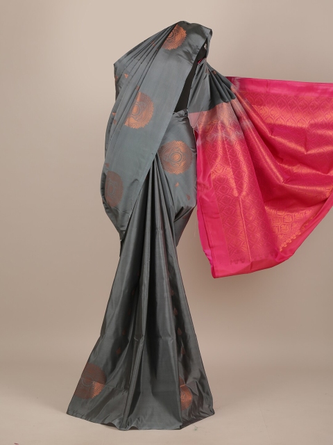 

Pothys Grey & Pink Woven Design Zari Pure Silk Saree