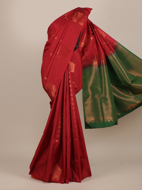 

Pothys Red & Green Woven Design Zari Pure Silk Saree