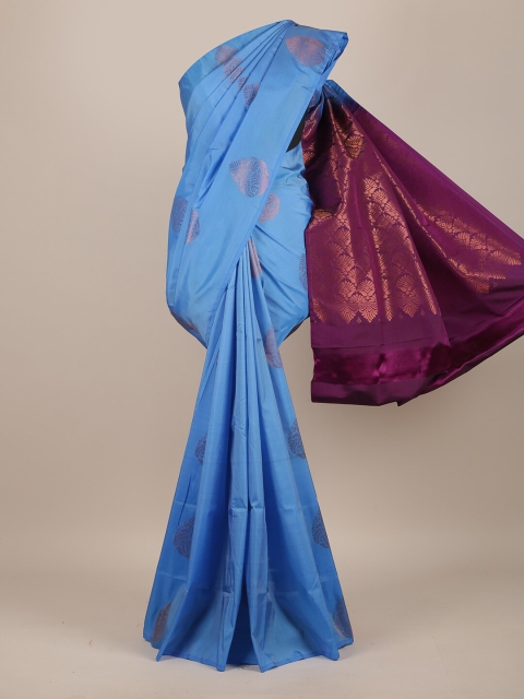 

Pothys Blue & Purple Woven Design Zari Pure Silk Saree