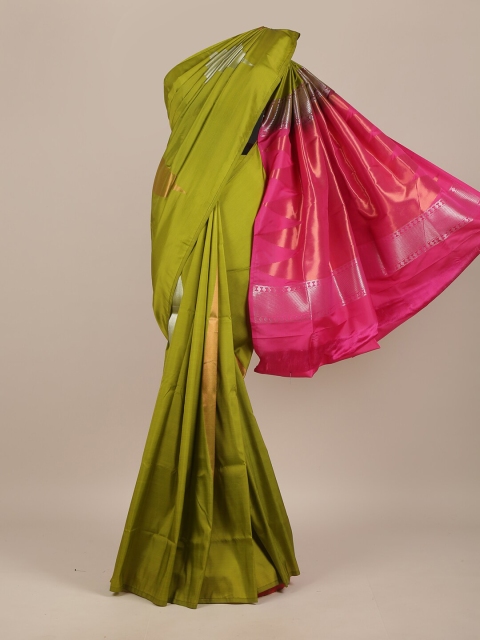 

Pothys Green & Pink Woven Design Zari Pure Silk Saree