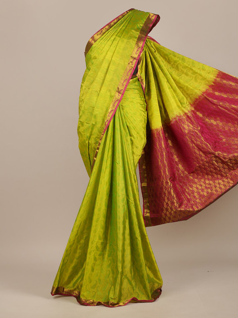 

Pothys Green & Pink Ethnic Motifs Pure Silk Saree