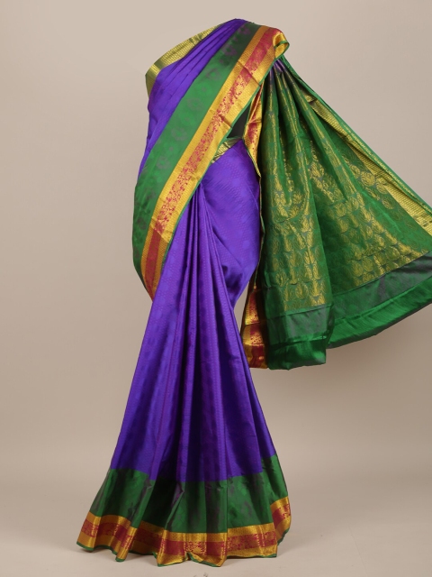 

Pothys Blue & Green Woven Design Zari Pure Silk Saree