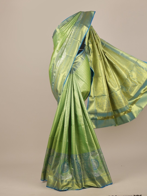 

Pothys Green & Blue Ethnic Motifs Pure Silk Saree