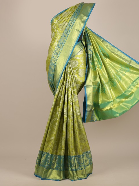 

Pothys Green & Turquoise Blue Woven Design Zari Pure Silk Saree