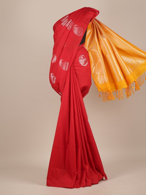 

Pothys Red & Yellow Woven Design Zari Pure Silk Saree