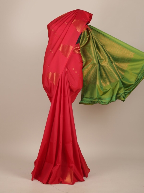 

Pothys Red & Green Woven Design Zari Pure Silk Saree