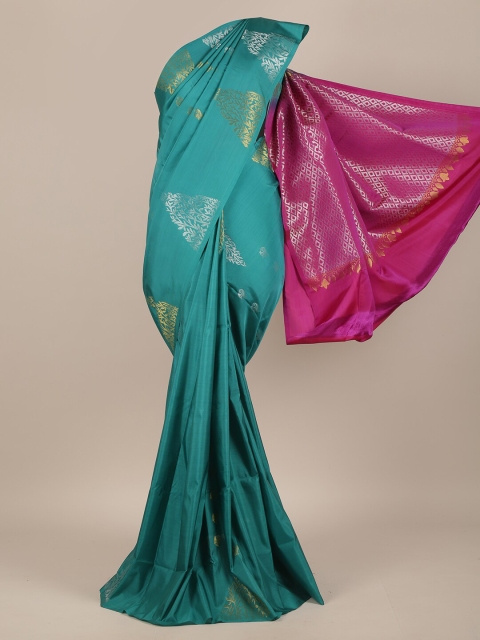 

Pothys Blue & Pink Woven Design Zari Pure Silk Saree