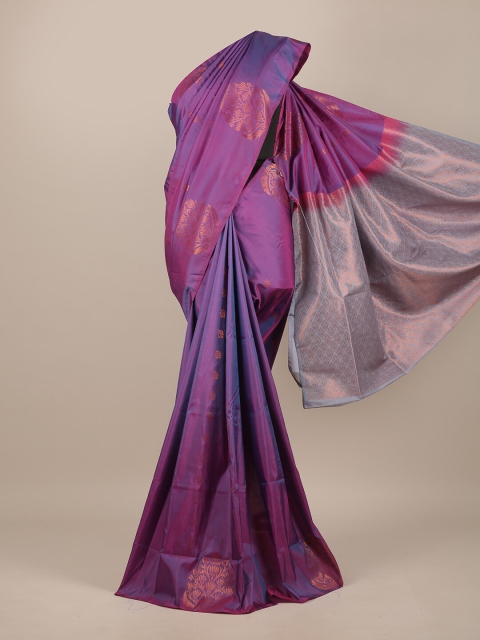 

Pothys Purple & Grey Woven Design Zari Pure Silk Saree
