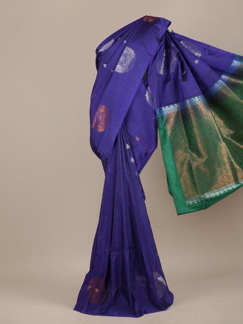 

Pothys Blue & Green Woven Design Zari Pure Silk Saree