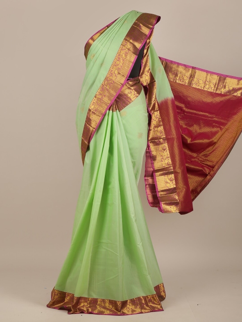 

Pothys Green & Pink Woven Design Zari Pure Silk Saree