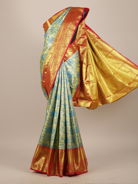 

Pothys Green & Red Woven Design Zari Pure Silk Saree