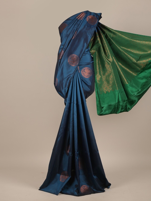 

Pothys Blue & Green Woven Design Pure Silk Saree