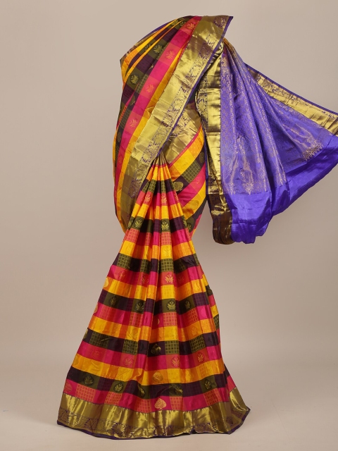 

Pothys Yellow & Black Woven Design Zari Pure Silk Saree