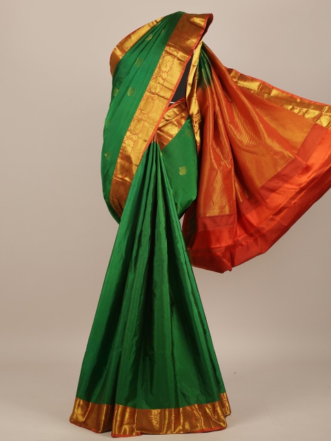 

Pothys Green & Red Woven Design Zari Pure Silk Saree