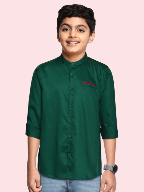 

Allen Solly Junior Boys Green Pure Cotton Casual Shirt