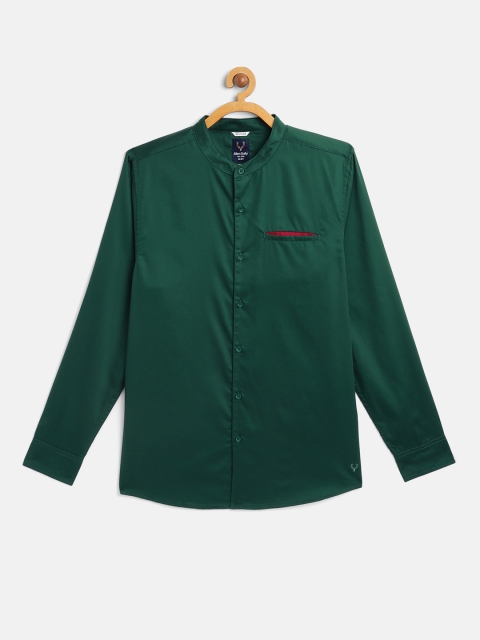 

Allen Solly Junior Boys Green Solid Pure Cotton Opaque Casual Shirt