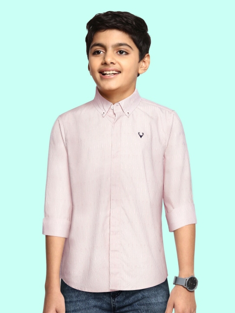 

Allen Solly Junior Boys White & Pink Pure Cotton Striped Casual Shirt