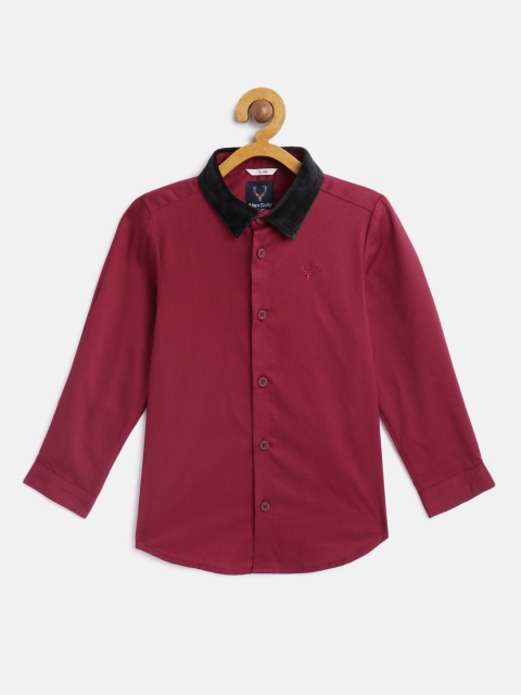 

Allen Solly Junior Boys Maroon Pure Cotton Slim Fit Casual Shirt