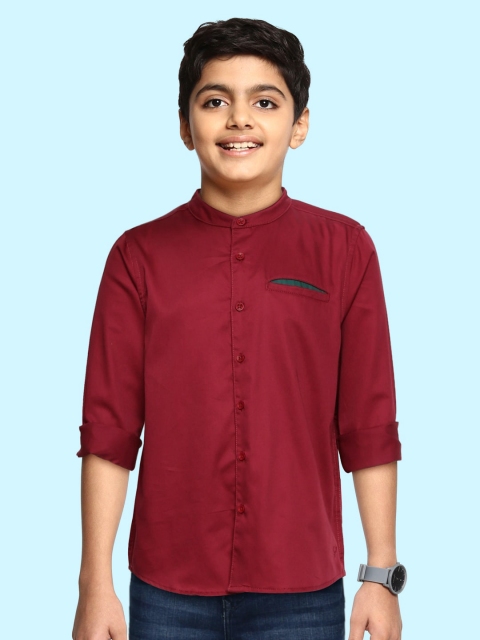 

Allen Solly Junior Boys Maroon Opaque Casual Shirt