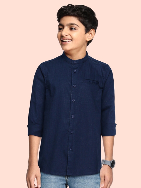 

Allen Solly Junior Boys Navy Blue Regular Fit Micro Ditsy Printed Opaque Cotton Shirt