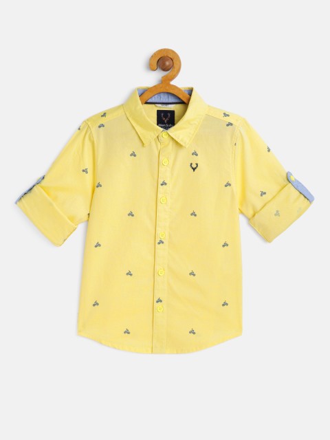 

Allen Solly Junior Boys Yellow Boxy Conversational Print Opaque Cotton Casual Shirt