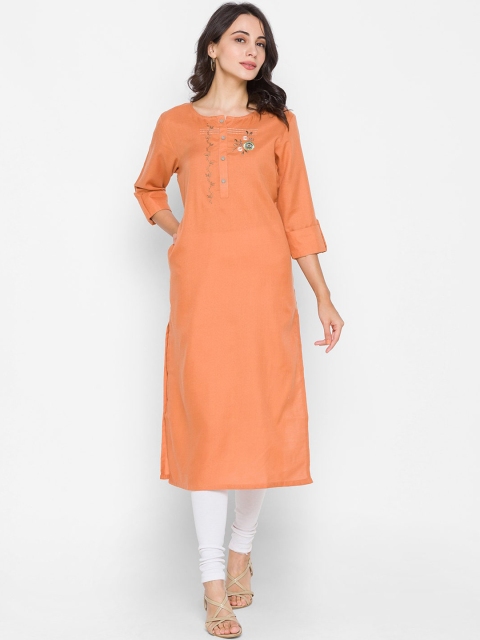

ZOLA Women Coral Embroidered Kurta