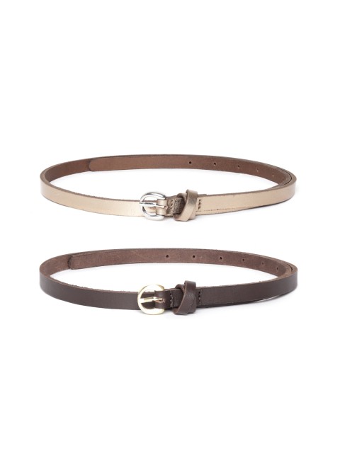

Marks & Spencer Women Set of 2 Bronze-Toned Textured PU Belt